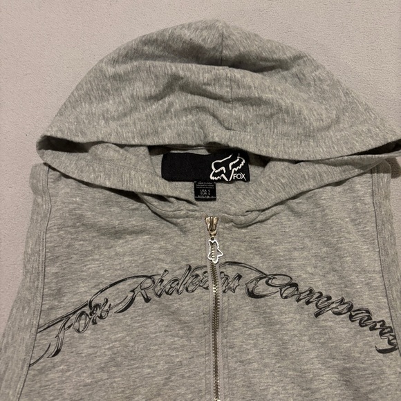 Fox Riders Company Hoodie Size Small Gray Sleeveless Full Zip Gym Workout - Picture 2 of 7